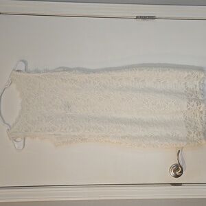 Jump Apparel - Sleeveless Lace Ivory Mini Dress - L